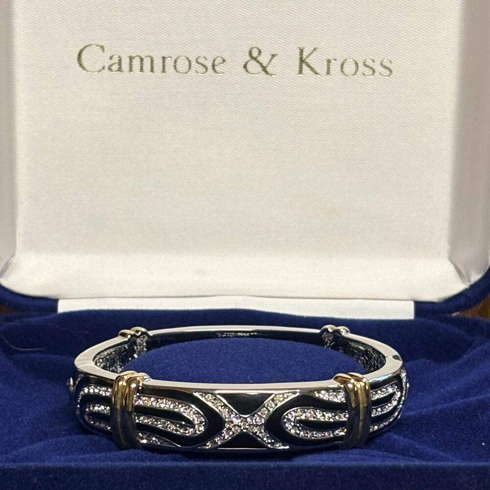 Camrose & Kross (JBK) Bracelet Two Tone & Black w/ Crystals Bangle